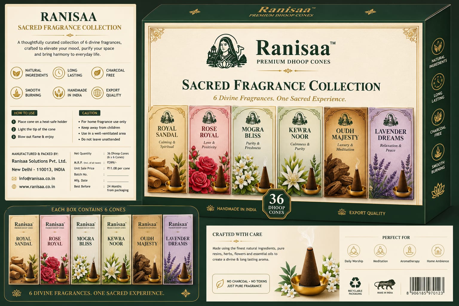 Ranisaa Dhoop Cones product packaging and brand image